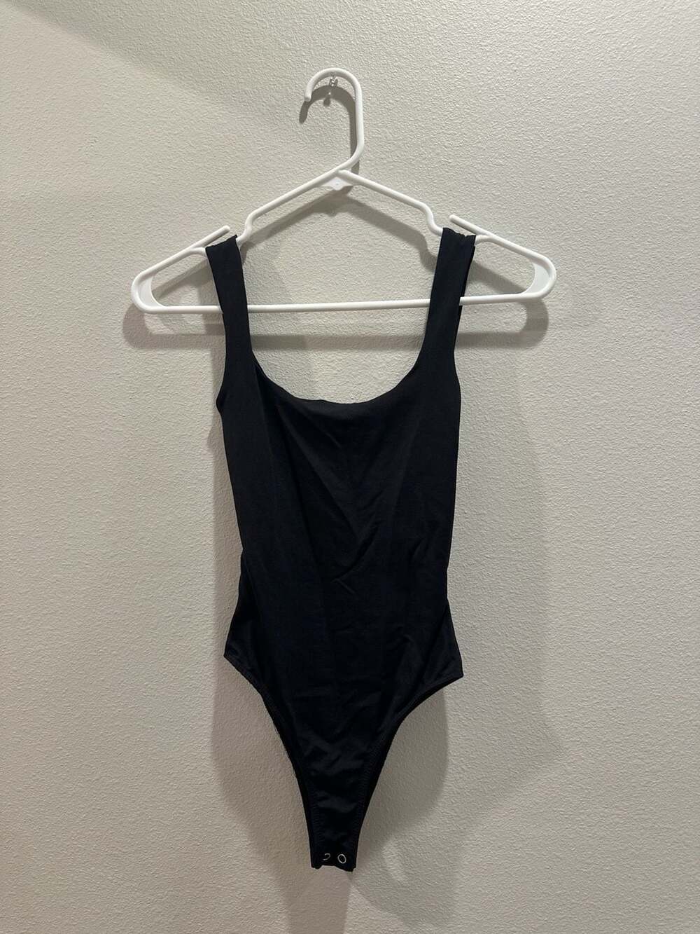 Pull&Bear Black Scoop Neck Low Back Bodysuit Size XS